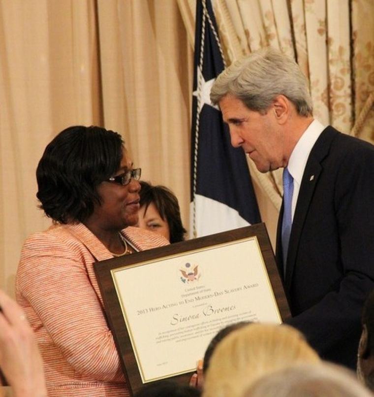 U.S honours Guyanese Simona Broomes as TiP Hero